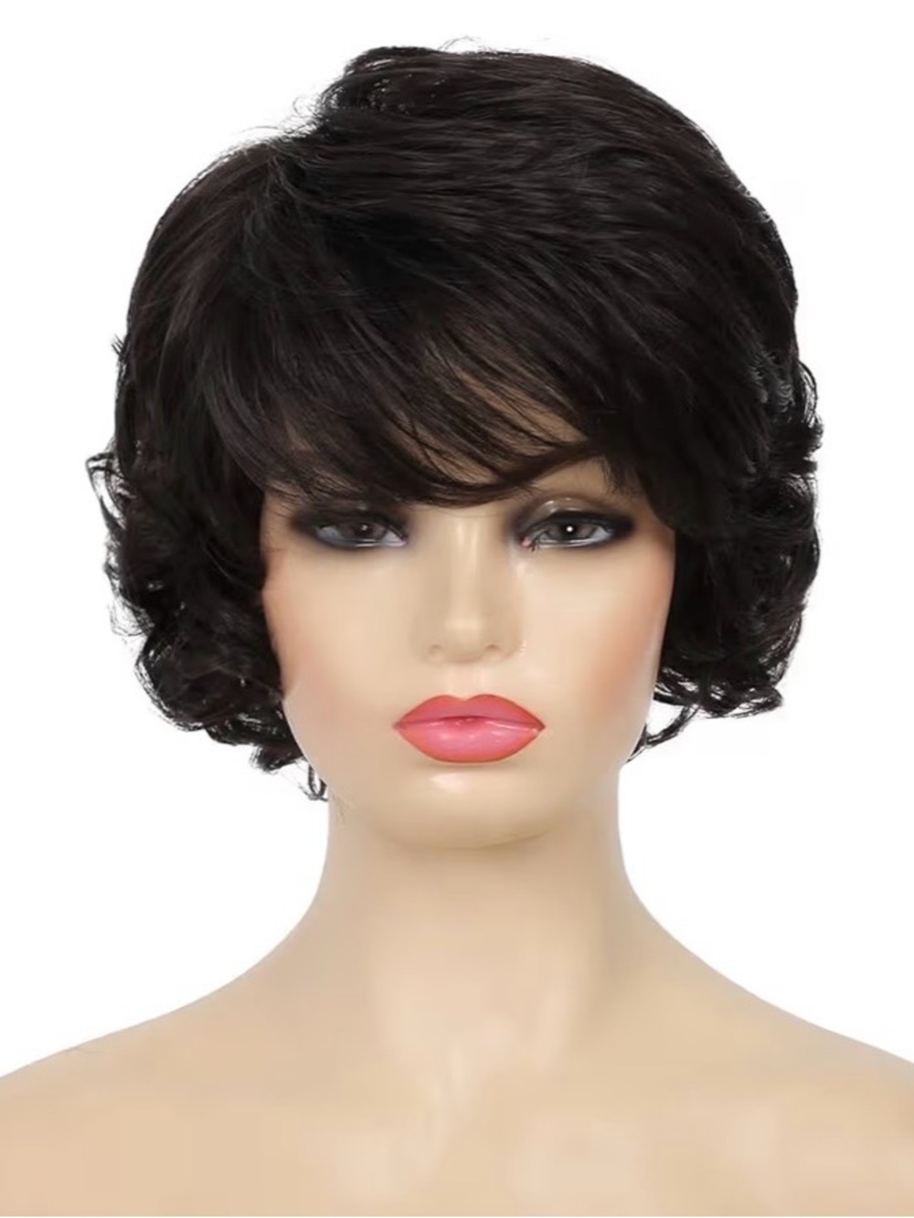 Short Layered Wig in Dark Brown - Soft Textured Pixie